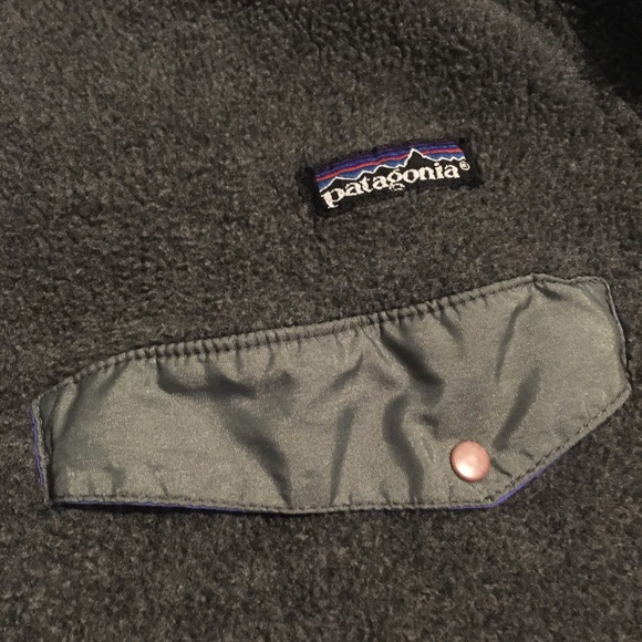 Vintage Patagonia Snap-T Fleece - M - Grey with Purple Trim - Picture 4 of 6